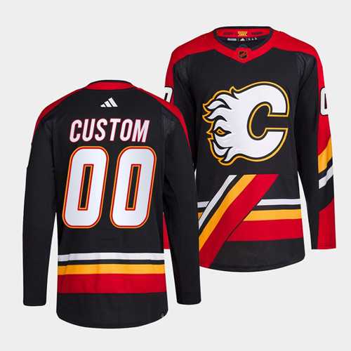 Men's Calgary Flames Custom Black 2022-23 Reverse Retro Stitched Jersey,We sell and wholesale Men's Calgary Flames Custom Black 2022-23 Reverse Retro Stitched Jersey on line form chian!